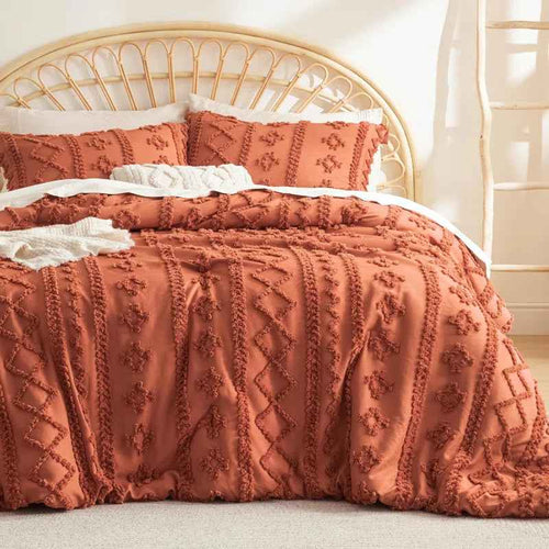 2-Piece Bedsure Beige Tufted Boho Twin Comforter Set - Shabby Farmhouse Jacquard Bedding with Embroidered Shams - Lesvorace
