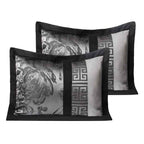8-Piece Burgundy Jacquard Floral Patchwork Queen Comforter Set - Bedding Ensemble with Bed Skirt, Euro Shams, and Decorative Pillows