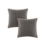 8-Piece Cotton Jacquard Plaid Comforter Set with Removable Insert - Urban Cabin Neutral Farmhouse Bedding with Euro Shams
