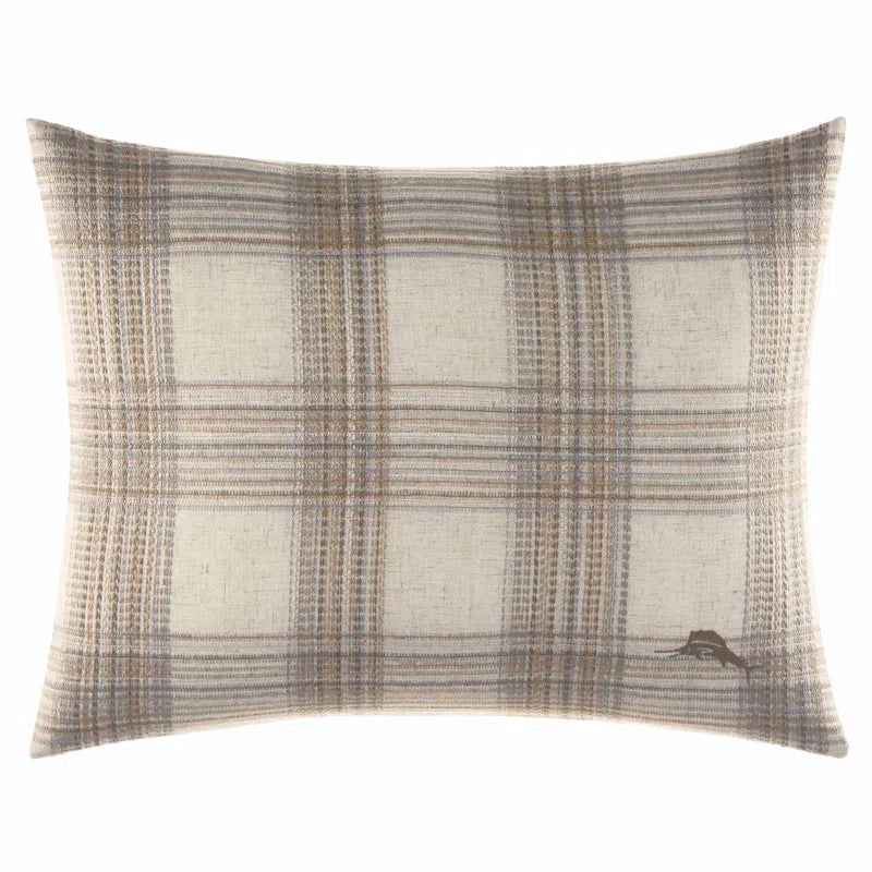 4-Piece Tommy Bahama Raffia Palms Brown Tropical Cotton Comforter Set - Reversible Slub Bedding with Bed Skirt and Shams