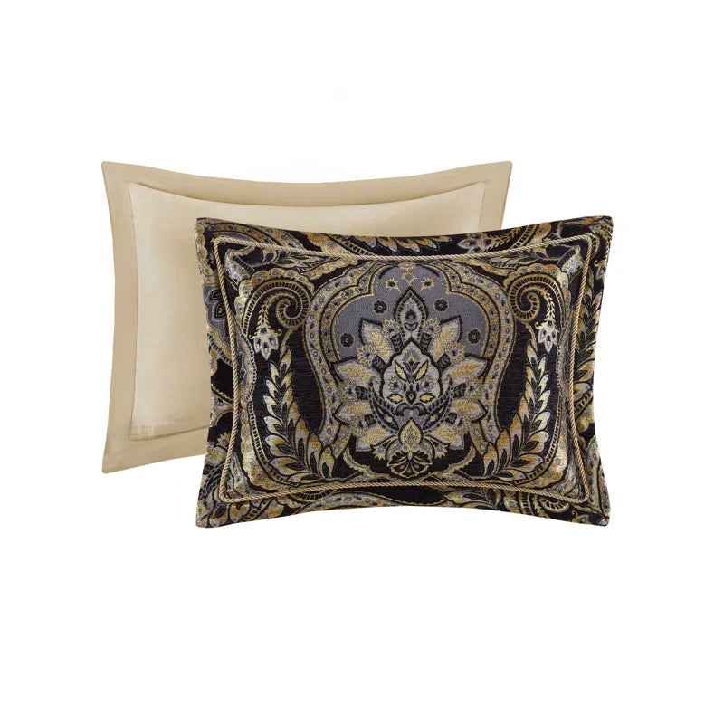 4-Piece Regal Chenille Jacquard Comforter Set - Croscill Julius Traditional Heavyweight Bedding with Shams and Bed Skirt
