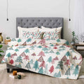Christmas Tree Pattern Printed Polyester Comforter Set - Soft Holiday Bedding with Cream Backing
