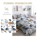 8-Piece Halloween Witch Pattern Bed in a Bag Set - King All-Season Comforter with Sheets, Shams, and Cushion Cover