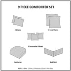 Complete Maible Floral Microfiber Comforter and Cotton Sheet Set - Bed in a Bag with Bed Skirt and Accent Pillow