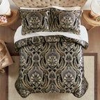 4-Piece Regal Chenille Jacquard Comforter Set - Croscill Julius Traditional Heavyweight Bedding with Shams and Bed Skirt