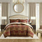 4-Piece Chenille Jacquard Comforter Set - Reversible Heavyweight Bedding with Shams and Satin Bed Skirt