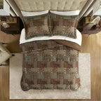4-Piece Chenille Jacquard Comforter Set - Reversible Heavyweight Bedding with Shams and Satin Bed Skirt