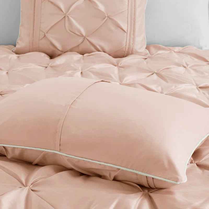 24-Piece Faux Silk Tufted Comforter Set - Complete Bedroom in a Bag with Sheet Set Decor Pillows and Window Drapes