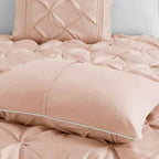 24-Piece Faux Silk Tufted Comforter Set - Complete Bedroom in a Bag with Sheet Set Decor Pillows and Window Drapes