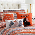 Cozy Cottage Red Pink and Blue Reversible Microfiber Comforter Set - Soft Down Alternative Bedding with Pillow Shams