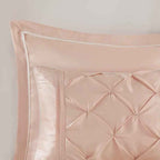 24-Piece Faux Silk Tufted Comforter Set - Complete Bedroom in a Bag with Sheet Set Decor Pillows and Window Drapes