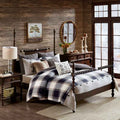 8-Piece Cotton Jacquard Plaid Comforter Set with Removable Insert - Urban Cabin Neutral Farmhouse Bedding with Euro Shams