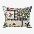 Winter Cottage Reversible Microfiber Holiday Comforter Set - Printed Patchwork Bedding with Pillow Shams