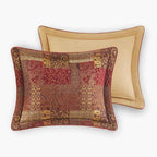 4-Piece Patchwork Chenille Jacquard Comforter Set - Warm Deep-Toned Heavyweight Bedding with Shams and Bed Skirt