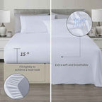 7-Piece Patchwork Pleated Stripe Bed in a Bag Comforter Set - Microfiber Bedding with 15-Inch Deep Pocket Sheets
