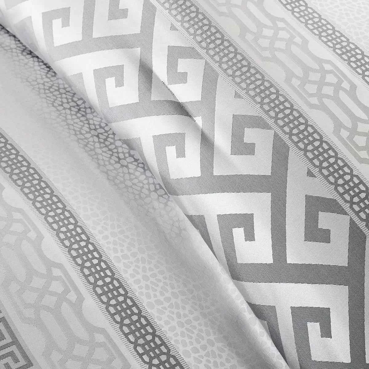 7-Piece Navy Blue Traditional Geometric King Comforter Set - Complete Bedding Ensemble with Pillows and Bed Skirt