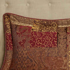4-Piece Patchwork Chenille Jacquard Comforter Set - Warm Deep-Toned Heavyweight Bedding with Shams and Bed Skirt