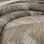 4-Piece Tommy Bahama Raffia Palms Brown Tropical Cotton Comforter Set - Reversible Slub Bedding with Bed Skirt and Shams