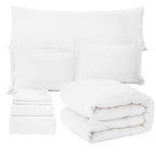 8-Piece Modern Geometric Comforter Set with Sheets - All-Season Honeycomb Microfiber Bed in a Bag with Duvet Corner Loops
