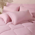 8-Piece Modern Geometric Comforter Set with Sheets - All-Season Honeycomb Microfiber Bed in a Bag with Duvet Corner Loops