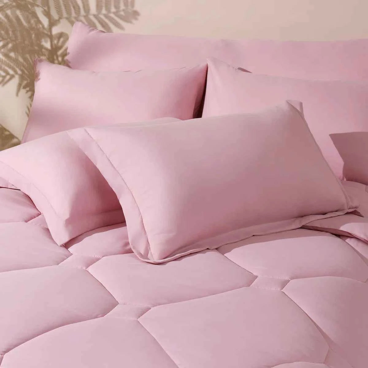 8-Piece Modern Geometric Comforter Set with Sheets - All-Season Honeycomb Microfiber Bed in a Bag with Duvet Corner Loops