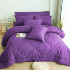 8-Piece Modern Geometric Comforter Set with Sheets - All-Season Honeycomb Microfiber Bed in a Bag with Duvet Corner Loops