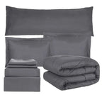 8-Piece Modern Geometric Comforter Set with Sheets - All-Season Honeycomb Microfiber Bed in a Bag with Duvet Corner Loops