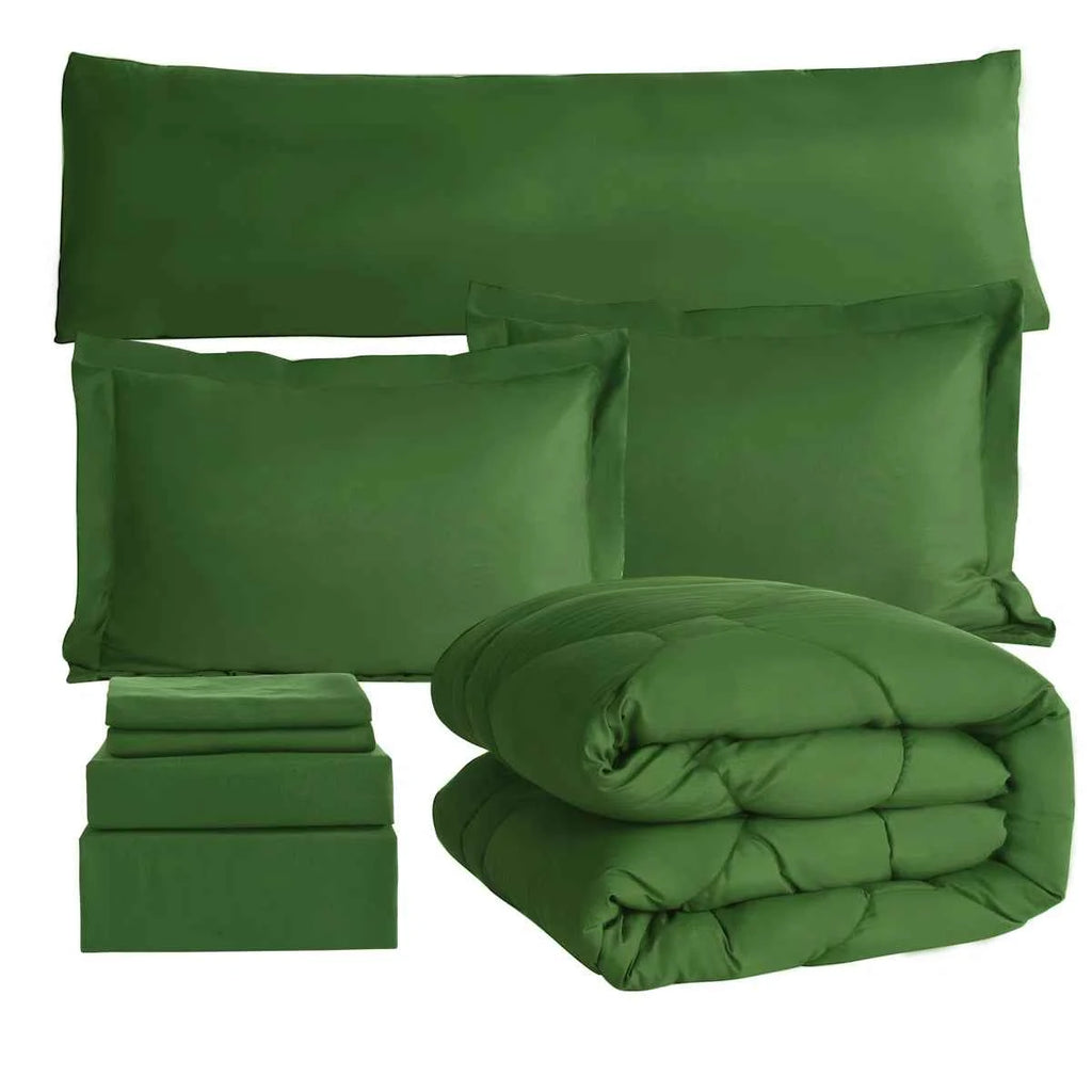 8-Piece Modern Geometric Comforter Set with Sheets - All-Season Honeycomb Microfiber Bed in a Bag with Duvet Corner Loops