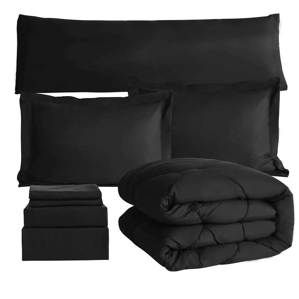 8-Piece Modern Geometric Comforter Set with Sheets - All-Season Honeycomb Microfiber Bed in a Bag with Duvet Corner Loops