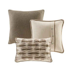 9-Piece Soutache Cord Embroidered Reversible Comforter Set with Removable Insert - Linen-Look Bedding with Euro Shams