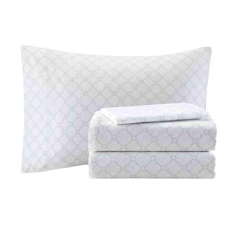 Complete Maible Floral Microfiber Comforter and Cotton Sheet Set - Bed in a Bag with Bed Skirt and Accent Pillow