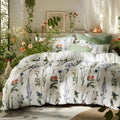 Floral Queen Comforter Set - Soft Microfiber Botanical Bedding with Pillow Shams