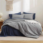 5-Piece Bedsure Light Olive Green Twin Bedding Set - Boho Reversible All-Season Bed in a Bag with Sheets and Shams