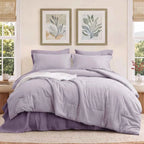 5-Piece Bedsure Light Olive Green Twin Bedding Set - Boho Reversible All-Season Bed in a Bag with Sheets and Shams