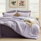 5-Piece Bedsure Light Olive Green Twin Bedding Set - Boho Reversible All-Season Bed in a Bag with Sheets and Shams