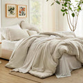 5-Piece Bedsure Light Olive Green Twin Bedding Set - Boho Reversible All-Season Bed in a Bag with Sheets and Shams