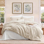 5-Piece Bedsure Light Olive Green Twin Bedding Set - Boho Reversible All-Season Bed in a Bag with Sheets and Shams