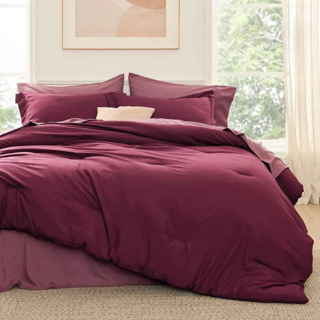 5-Piece Bedsure Light Olive Green Twin Bedding Set - Boho Reversible All-Season Bed in a Bag with Sheets and Shams