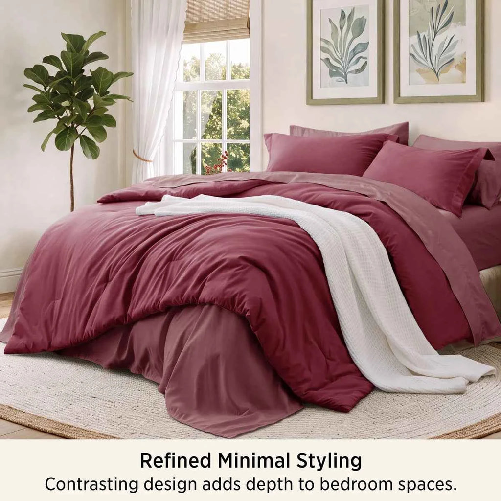 5-Piece Bedsure Light Olive Green Twin Bedding Set - Boho Reversible All-Season Bed in a Bag with Sheets and Shams