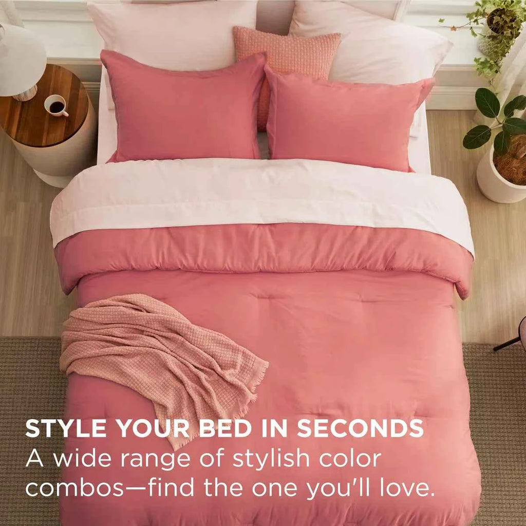 5-Piece Bedsure Light Olive Green Twin Bedding Set - Boho Reversible All-Season Bed in a Bag with Sheets and Shams