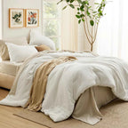 5-Piece Bedsure Light Olive Green Twin Bedding Set - Boho Reversible All-Season Bed in a Bag with Sheets and Shams
