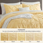 3-Piece Bedsure Peyote Pintuck Twin Comforter Set - Gentlesoft Pinch Pleat Bedding with Pillowcases
