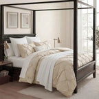 3-Piece Bedsure Peyote Pintuck Twin Comforter Set - Gentlesoft Pinch Pleat Bedding with Pillowcases