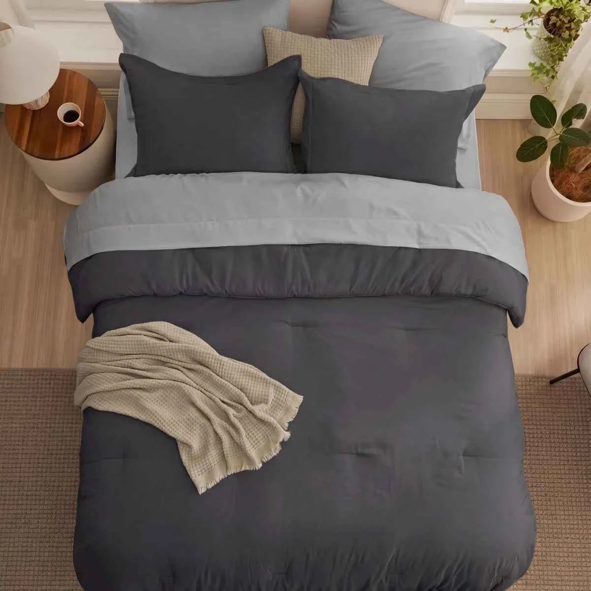 5-Piece Bedsure Light Olive Green Twin Bedding Set - Boho Reversible All-Season Bed in a Bag with Sheets and Shams
