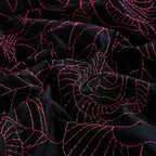 Black and Pink Floral Reversible Microfiber Comforter Set - All-Season Botanical Bedding with Pillow Shams