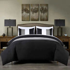 7-Piece Patchwork Pleated Stripe Bed in a Bag Comforter Set - Microfiber Bedding with 15-Inch Deep Pocket Sheets
