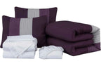 7-Piece Patchwork Pleated Stripe Bed in a Bag Comforter Set - Microfiber Bedding with 15-Inch Deep Pocket Sheets