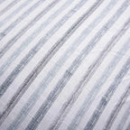 3-Piece Cotton Slub Striped Duvet-Style Comforter Set - Soft Blue and Natural Coastal Bedding with Pillow Shams