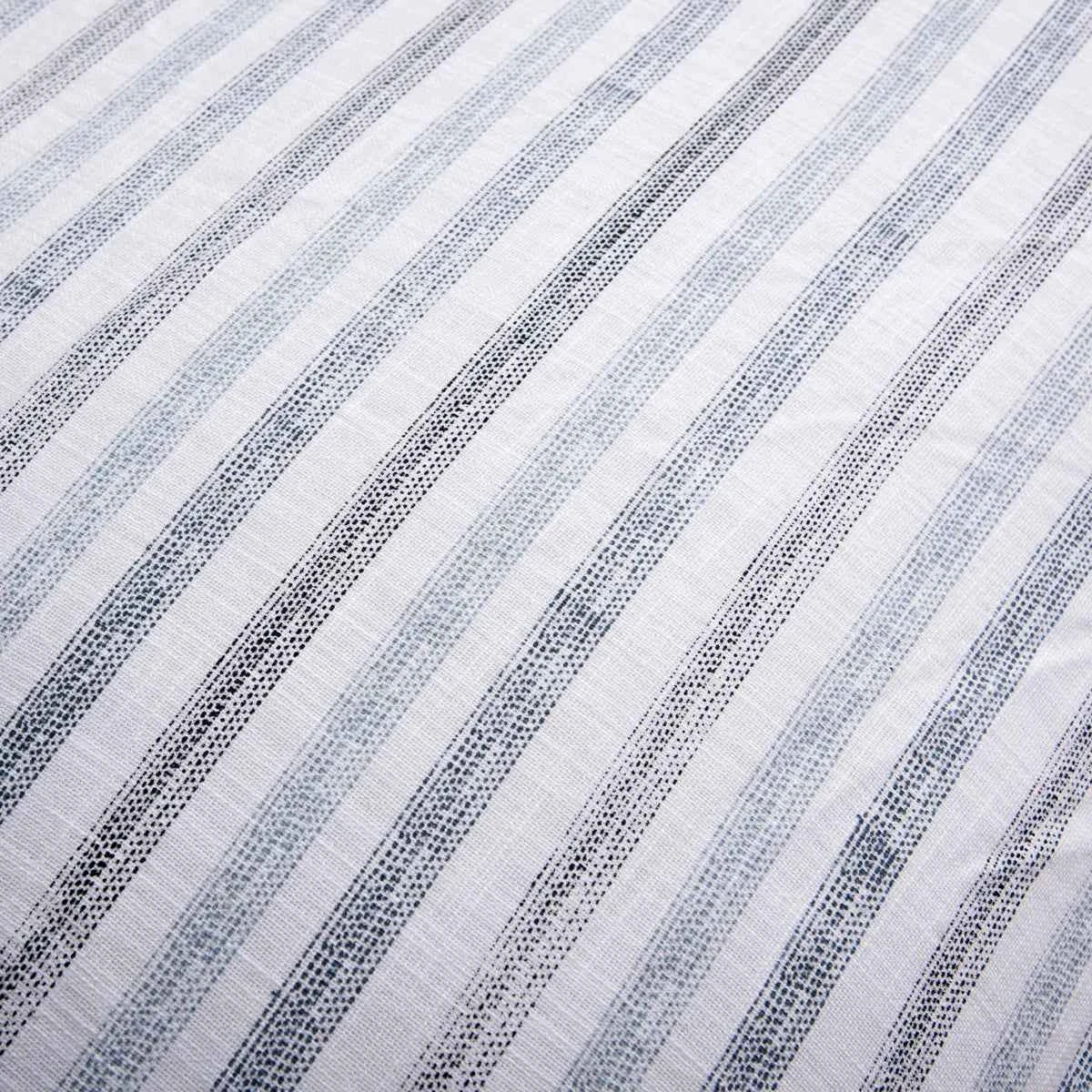 3-Piece Cotton Slub Striped Duvet-Style Comforter Set - Soft Blue and Natural Coastal Bedding with Pillow Shams