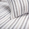 3-Piece Cotton Slub Striped Duvet-Style Comforter Set - Soft Blue and Natural Coastal Bedding with Pillow Shams